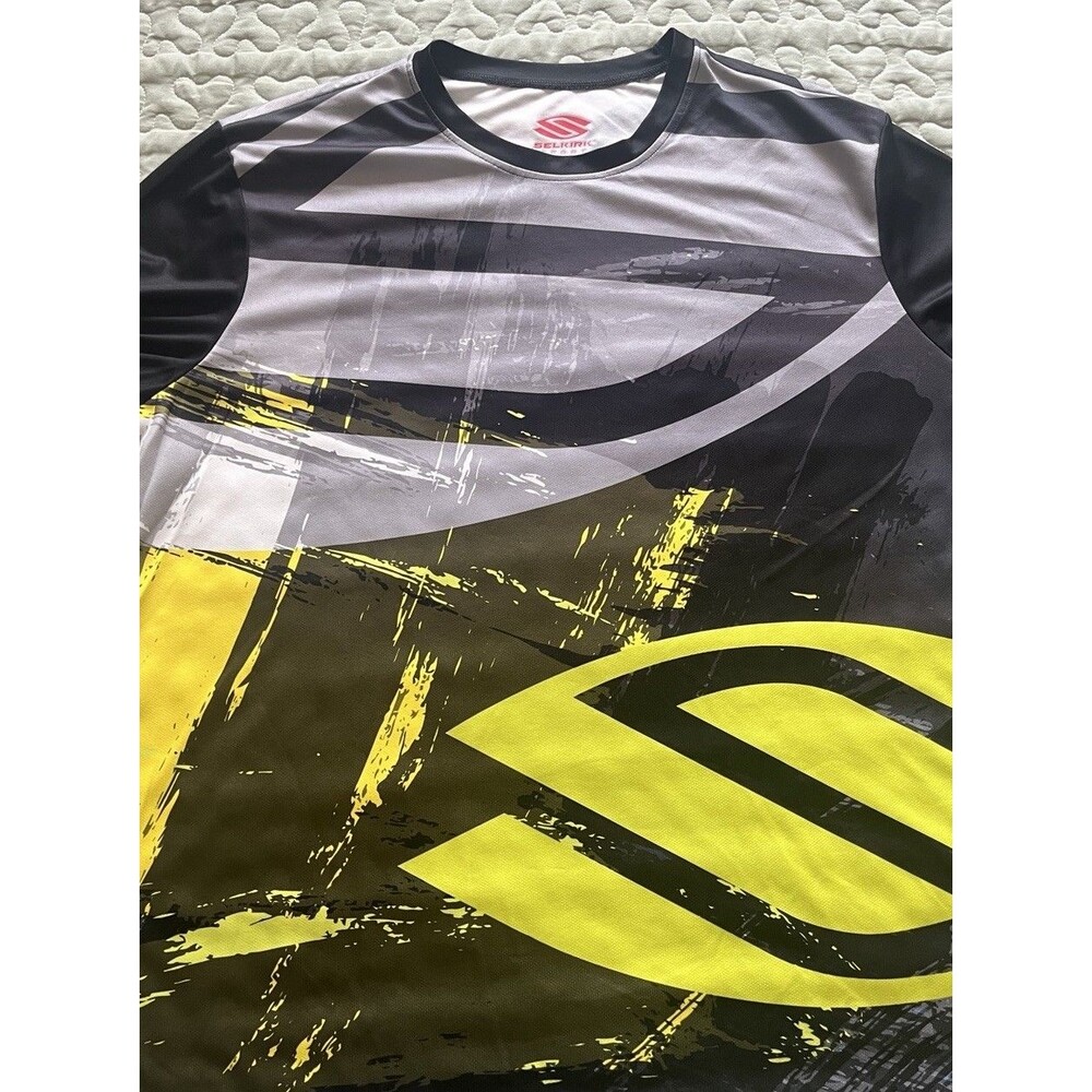 Selkirk Active Tee Men XL Sport Performance Pickleball Yellow /gray/black S/S